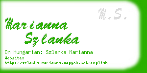 marianna szlanka business card